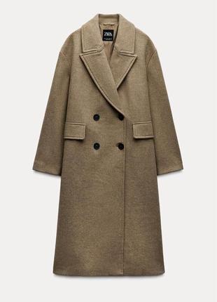 Пальто жіноче з вовною zara4 фото