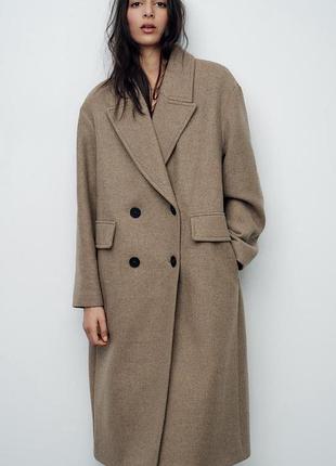 Пальто жіноче з вовною zara8 фото