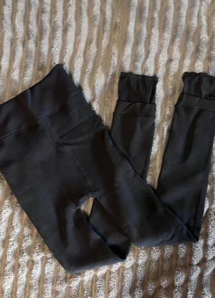 Серые теплые лосины на меху