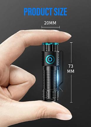 Мини фонарик, type-c фонарик, аккумуляторный фонарик, мини фонарик,