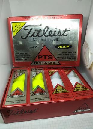 Набор из 12 мячей для гольфа titleist pts distance golf balls