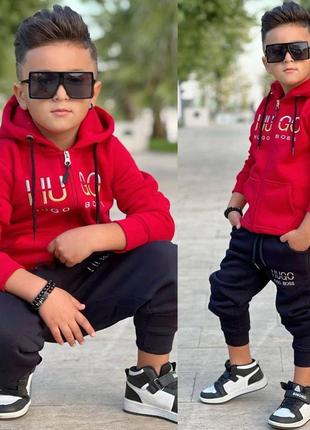 Стильний костюм на хлопчика hugo kids у червоному кольорі.