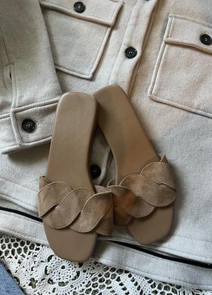 Accessories🌟🌟🌟 шлепанцы 40 кожа беж