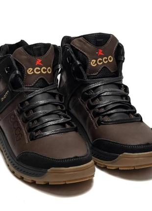 Зимние кожаные ботинки ecco