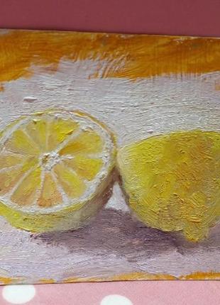 Розпродаж 2+1 картина "дві половини одного" лимон олія