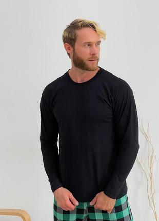 Лонгслив мужской классический черный