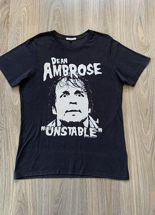 Чоловіча бавовняна футболка з реслінг принтом dean ambrose unstable