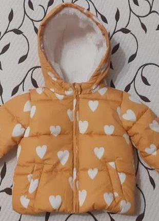 Куртка зимняя на девочку 6-9 месяцев, фирмы f&f