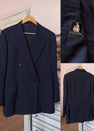 100% шерсть двусторонний пиджак lanvin с мужского плеча
