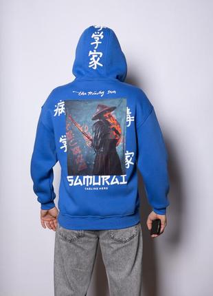 Худи оверсайз синие самурай samurai2 фото