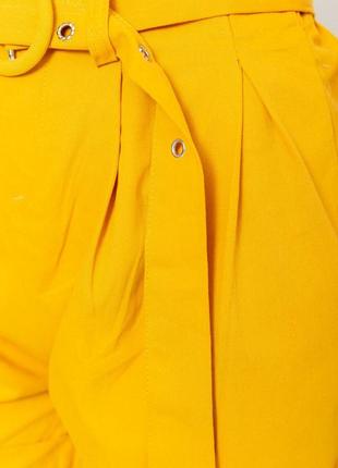 Шорты женские с ремнем и манжетом, цвет желтый 88183 фото