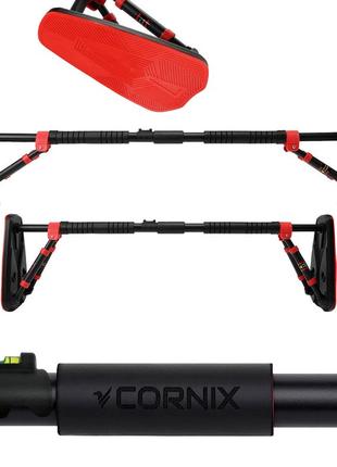 Турник раздвижной cornix elite+ 100-140 см xr-0295 black/red