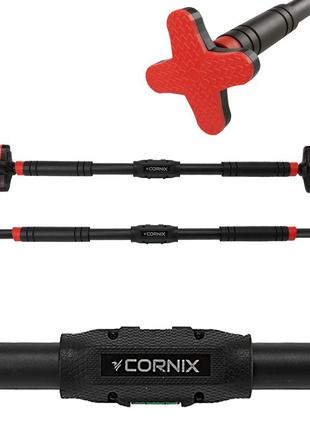 Турник раздвижной cornix pro+ 90-130 см xr-0287 black/red