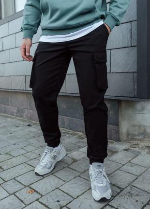 Штаны карго в черном цвете staff du cargo black