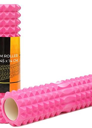 Массажный ролик cornix eva 45 x 14 см (валик, роллер) xr-0332 pink