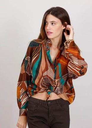 Итальянская рубашка из шелка и вискозы