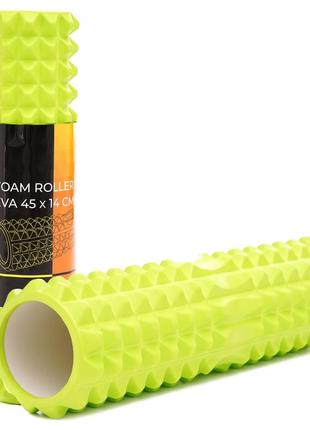 Массажный ролик cornix eva 45 x 14 см (валик, роллер) xr-0337 green
