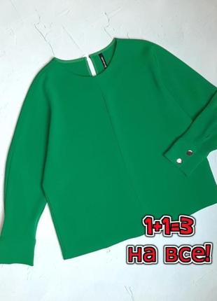🌿1+1=3 фирменная насыщенно-зеленая свободная блуза stradivarius, размер 46 - 48