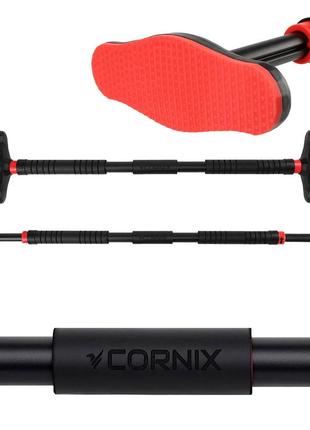 Турник раздвижной cornix pro 90-130 см xr-0284 black/red
