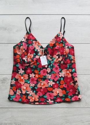 1+1=3 🎁 нова атласна майка топ в квітковий принт від primark