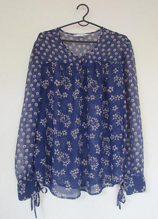 Полупрозрачная женская блуза цветочный принт от next