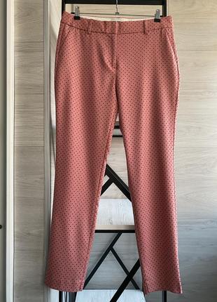 Розовые брюки в мелкий бархатистый горошек бренд next, розовые брюки