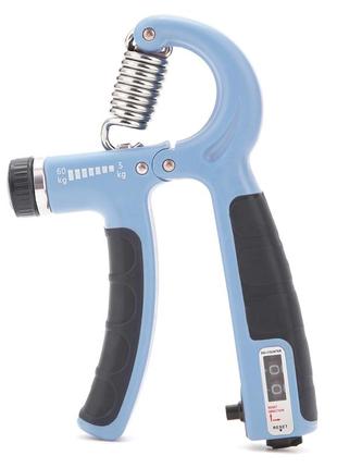 Эспандер кистевой cornix 5-60 кг с регулируемой нагрузкой и счетчиком xr-0267 sky blue/black