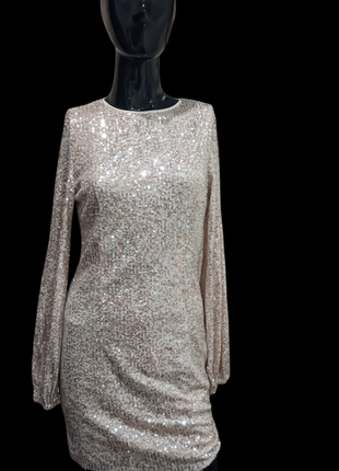 Облегающие мини платье декорироное пайетками