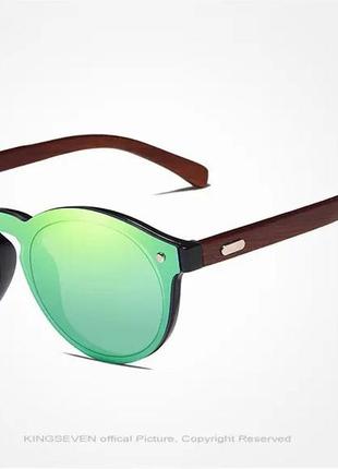 Поляризаційні сонцезахисні окуляри для чоловіків і жінок kingseven r5790 green wooden код/артикул 1843 фото