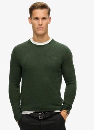 Светр чоловічий з домішкою вовни (35%)  superdry essential slim fit crew jumper