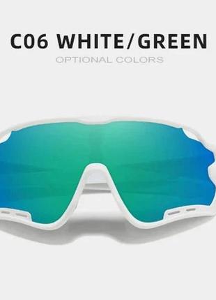 Протиударні поляризаційні сонцезахисні окуляри для велоспорту kingseven ls-911 white green код/артикул 1842 фото