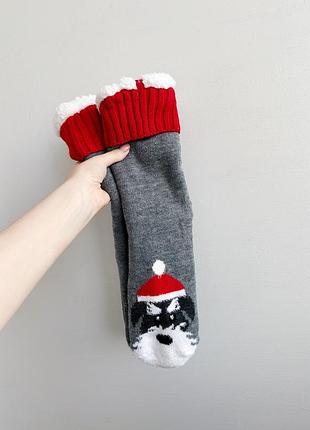 Носки теплые длинные новогодние носки