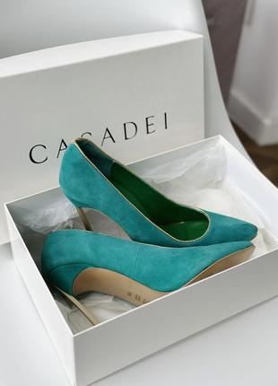 Женские туфли на каблуке casadei натуральная замша оригинал