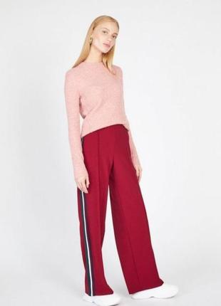 Miss selfridge wide legs with stripes in burgundy 🔥💄