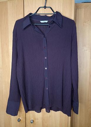 Плісована, жата сорочка фіолетового кольору