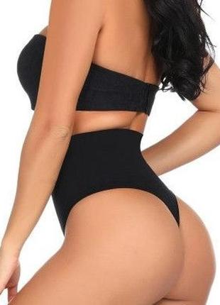 Бесшовные черные корректирующие высокие трусы стринги утяжка тонг asos design