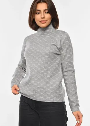 Свитер с принтом с воротником