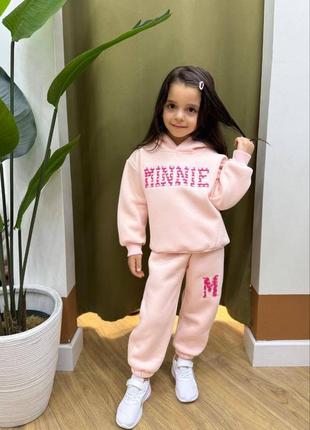 Костюм у рожевому кольорі для дівчинки на флісі minnie mouse.