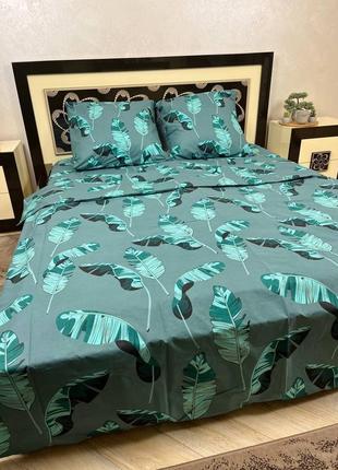 Постельное белье бязь голд айлант 🪶🥰, простинь на резинці бязь голд, простирадло на резинці бязь голд4 фото