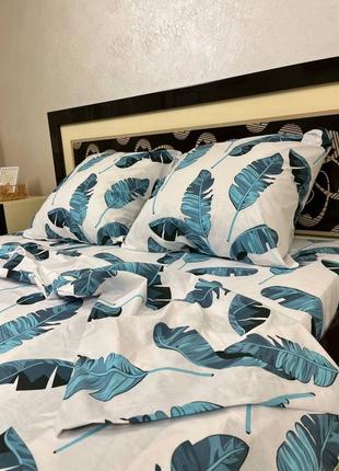 Постельное белье бязь голд айлант 🪶🥰, простинь на резинці бязь голд, простирадло на резинці бязь голд8 фото