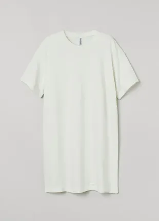 Платье-футболка летнее белое h&m идеал размер м