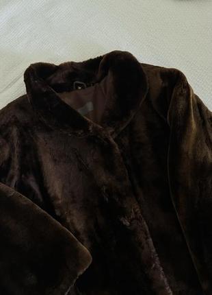 Шуба цигейка шліфована натуральна шоколадна