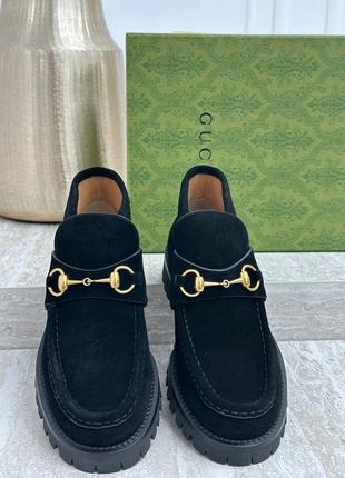 Женские брендовые лоферы в стиле gucci