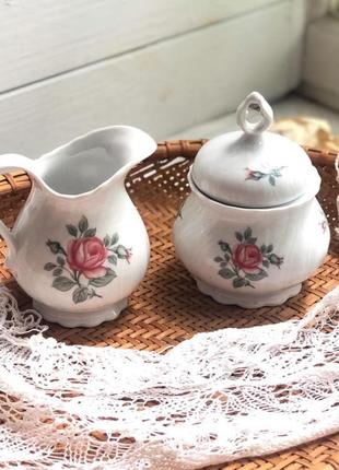 Сахарница и молочник фарфор винтаж saltmann weiden regina