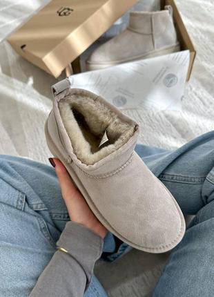 Ugg ultra mini platform light grey угги угги мини угги на меху все цвета6 фото