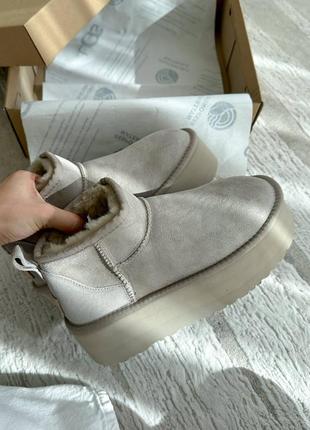 Ugg ultra mini platform light grey угги угги мини угги на меху все цвета9 фото