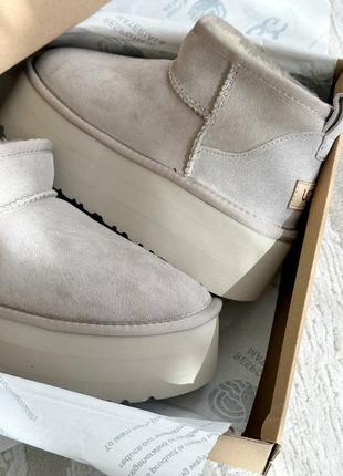 Ugg ultra mini platform light grey угги угги мини угги на меху все цвета10 фото