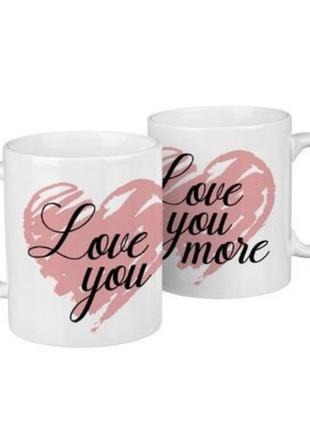 Парные чашки love you & love you more