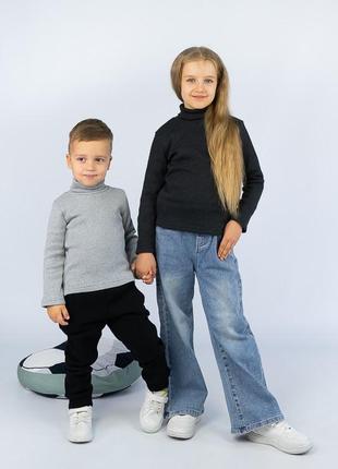 Теплый гольф рубчик с начесом, утепленный гольфик рубчик начес, водолазка с начесом детская