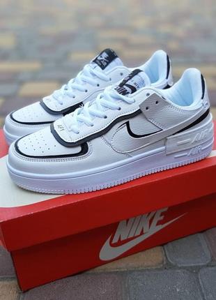 Nike air force 1 shadow белые с черным